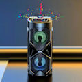 Miniatyrbild 4 av 5: Bluetooth-högtalare, trådlöst bärbart Bluetooth-stereoljud med lampor, danshögtalare utomhus plug-in-kort högpresterande subwoofer