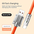Miniatyrbild 2 av 5: 120w 6a Super Snabbladdning Usb C Laddningskabel Usb Typ-c Laddning+dataöverföring 2-i-1 Mobiltelefon