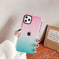 Miniatyrbild 4 av 5: Telefonfodral för iPhone 12 Mini, Flicka Kvinna Vacker Elegant Enkel Modern Stil Rosa Grön Gradient Färg Transparent Klar Skyddande Fodral, Mjuk TPU Sili