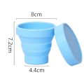 Miniatyrbild 2 av 4: 4-pack hopfällbar resesilikonkopp, bärbar campingmugg med lock, matkvalitetskoppset för utomhusdryck, blå