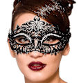 Miniatyrbild 1 av 5: Lady Of Luck Maskeraddräkter, Venetianska Masker, Metall Maskeraddräkt Kvinnor Laser Skuren Fest Mask (Svart Maskeraddräkt För Kvinnor) luolv