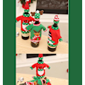 Miniatyrbild 5 av 5: Julvinflaskeöverdrag, Presentpåsar för Julen, Vinflaska, Festkläder, Juldekoration, 3-pack