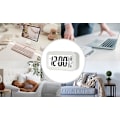 Miniatyrbild 2 av 5: Alarm Snooze Elektronisk Smart Klocka Nattljus Termometer Digital Led Display（Vit）