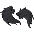 Miniatyrbillede 2 af 5: Metal Bil Mærkat Ulv Hoved Totem Mærkat Ulv Emblem Køretøj Mærkat Dekoration Sort 1par Bil Mærkater sort2stk)