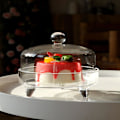 Miniatyrbild 3 av 3: 1 set transparent tårta bricka hushåll efterrätt lock dammtät efterrätt hållare