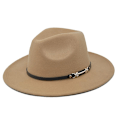 Miniatyrbillede 5 af 5: Ny koreansk stil mode elegant jazz hat uld hat damer forår og efterår vinter uld retro litterær stor skygge hat