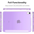 Miniatyrbild 4 av 5: iPad Air 4 Fodral 2020 - iPad Air 4:e generation Fodral 10,9 tum Lätt Smalt Omslag Med Genomskinlig Frostad Hård Bak [stöder Touch ID](Klöver Lila
