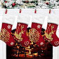 Miniatyrbild 5 av 5: Julstrumpor Presentpåse Rensa Flanell Broderi Julstrumpor Julpresenter Julhängen (Snöflinga)