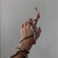 Miniatyrbild 5 av 5: Orm Halsband Silver Orm Hänge Halsband Skiktat