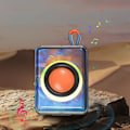 Miniatyrbild 2 av 5: Bluetooth Audio Utomhushögtalare Trådlös Mini Subwoofer Bländande Bärbar Liten Högtalare Ökande Stereoljud Färgglada RGB-lampor