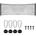 Miniatyrbillede 1 af 5: Heavy Duty Cargo Net, Justerbar Elastisk Bagagerumsnet med 4 Metal Kroge, Universal Dobbeltlags Opbevaringsarrangør, Automotive Cargo Nets til SUV, C