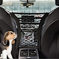 Miniatyrbillede 1 af 4: Hunde bilnetbarriere til sikker kørsel, justerbar hunde bilbeskyttelse på rejse, 3-lags bilnetarrangør, barriere for kæledyr og børn i bilens bagsæder, klasse B