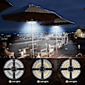 Miniatyrbilde 1 av 4: 48 LED oppladbare parasollys - 3 lysmoduser - 72 timers trådløs LED-paraplylys