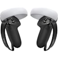 Miniatyrbild 1 av 5: Silikongreppskydd för Meta/Oculus Quest 2 Tillbehör, Skydd med Knogremmar (svart, 1 par)