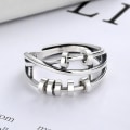 Pikkukuva 3 / 5: WABJTAMRings Hopearing hopearing Fidget rauhoittavat renkaat Anti-stressi Spinner Avoin rengas Säädettävät renkaat naisille ja tytöille