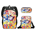 Miniatyrbild 3 av 5: Den fantastiska digitala cirkusens digitala cirkusskola ryggsäck tredelad uppsättning crossbody väska enkelsidig pennfodral（Ryggsäck，J）