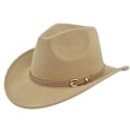 Miniatyrbilde 5 av 5: Filthatt Retro Imitert Saueskinn Cowboyhatt Belte Ullhatt Nasjonal Hette Retro Jazzhatt