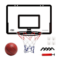 Miniatyrbild 1 av 5: Transparent Hängande Dörr Basketkorg Punch-Free Basketkorg Med 1 Korg Nät 4 Krokar 1 Basketboll