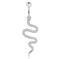 Miniatyrbild 1 av 5: Stål Navel Ring Orm Form Diamant Inlagd Navel Ring