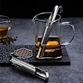 Miniatyrbild 3 av 5: Rostfritt Stål Teinfuser Te Sil Obsterm Steeper Te Diffuser Med Hängande Krokhållare Stick Rör Hål Steeper För Löst Te, Ros, Kaffe