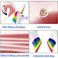 Miniatyrbild 3 av 5: Enhörning & Flamingo Pool Float (2-pack), Uppblåsbara Badringar Strandfloaties För 3-8 Åriga Barn Småbarn Flickor Pojkar Sommar Strand Pool Dekorationer