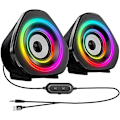 Miniatyrbild 1 av 5: Datorhögtalare PC Skrivbord Bärbara högtalare RGB-ljus USB-driven volymkontroll för PC/bärbara datorer/stationära datorer/spelmaskin