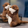 Miniatyrbild 3 av 4: Otter gosedjur, bedårande tecknad utter plyschleksak, fluffigt mjukt gosedjur för jul, födelsedag