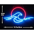 Miniatyrbild 2 av 5: (40 x 22 cm) Solnedgång & Hav - Vågrörelse LED Neonljus för Snygg Väggdekor för Vardagsrum, Pojk- och Flickrum, USB-driven