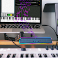 Miniatyrbild 4 av 5: Datorhögtalare Skrivbord Lång Bas RGB Kan Anslutas Till Mikrofon Headset Spel Dator Ljudkabel