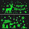 Miniatyrbillede 1 af 5: Jul Glow in the Dark Vindue Dekoration Stickers, 68Pcs Nat Luminous Stjerner Snefnug Renser Stickers