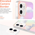 Miniatyrbild 4 av 5: Söt Transparent Kristallfodral för Iphone 12 6.1 Tum, Stötsäkert PC+ TPU Bumper Skyddande Omslag för Vit Moln Färg Himmel Design för Kvinnor, Flickor