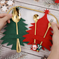 Miniatyrbild 4 av 5: 8 Bestickpåsar, Julfilt Besticksunderlägg Servispaket Mode Bestickpaket Underlägg Kustfartyg Semesterfest Borddekoration (grå, C)