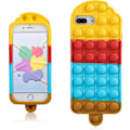 Miniatyrbild 1 av 5: Regnbågs-Popsicle-fodral för iPhone 6 Plus/6S Plus/7 Plus/8 Plus Cartoon Rolig Kawaii Silikonfodral Fidget Unik Design Estetisk för Flickor Pojkar Barn C