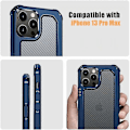Miniatyrbild 2 av 5: Designad för iPhone 13 Pro Max, Militärt Fallskydd Transparent Matt Skal Passar för iPhone 13 Pro Max 6,7 Tum, Gudian-serie, Blå