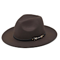 Miniatyrbillede 1 af 5: Ny koreansk stil mode elegant jazz hat uld hat damer forår og efterår vinter uld retro litterær stor skygge hat