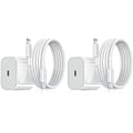 Miniatyrbilde 1 av 3: 2-pakning - Lader til iPhone - Hurtiglader - Adapter + Kabel 20w Hvit 2-pakning iPhone（2-pakning iPhone）