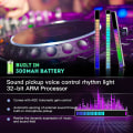 Miniatyrbilde 5 av 5: 2 stk. Rgb stemmeaktivert opphenting rytmelys, oppladbar Usb lydkontroll omgivelseslys bil rytmelys 32 bit musikk