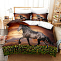 Miniatyrbild 1 av 2: 3D Digitaltryck Djur Häst Student Quilt Cover Sängkläder Tredelad Set DWM5 180*200cm -ZHENV（180*200cm）