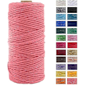 Miniatyrbild 2 av 5: Macrame-snöre Tjockt Naturligt Bomulls Snöre Garn Macrame Rep För Väggbonader Växt Hängare 3mm X 100m - Armég Grön