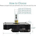 Miniatyrbillede 3 af 5: Quartz DIY vægur urværk mekanisme batteri DIY reparation reservedele udskiftning med hænder