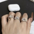 Miniatyrbillede 2 af 5: 3 stk. Ringe med kubisk zirkonia, titaniumstål, enkel og elegant