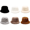 Miniatyrbild 3 av 5: Vinterfårfällhatt, fluffig varm hatt för kvinnor och män, vit
