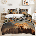 Miniatyrbild 1 av 2: 3D Digitaltryck Djur Skog Hjort Örngott Täcke Överdrag Sängkläder Tredelad Set SLL18 180*200cm -ZHENV（180*200cm）