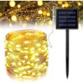 Miniatyrbillede 1 af 5: Solcelled Lyskæde Udendørs, 200 LED 8 Tilstande 22M Sol Julelys Dekoration IP65 Vandtæt Udendørs Sollampe til Have, Balkon, Terrasse, Bryllup