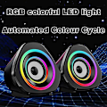 Miniatyrbild 2 av 5: Datorhögtalare PC Skrivbord Bärbara högtalare RGB-ljus USB-driven volymkontroll för PC/bärbara datorer/stationära datorer/spelmaskin