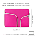 Miniatyrbilde 5 av 5: Vanntett Laptop Sleeve Veske Bag 13x9.1 Tommers Glidelås Lomme For Macbook Samsung Chromebook Hp Acer Lenovo-rose Red