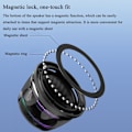 Miniatyrbillede 5 af 7: Mini Bluetooth Højttaler G200, Multifunktionel Magnetisk Bluetooth Højttaler, Lille Trådløs Højttaler Indbygget Magneter med Multi-RGB Farve Lys (Sort)