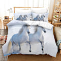 Miniatyrbild 1 av 2: 3D Digitaltryck Djur Häst Student Quilt Cover Sängkläder Tredelad Set DWM8 180*200cm -ZHENV（180*200cm）