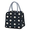 Miniatyrbild 1 av 5: Isolerad Lunchväska, Bärbar Termisk Lunchväska Kylare Väska Daisy Mönster Lunchbox Organiser Tote Väska För Kvinnor (Svart)