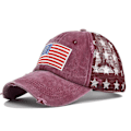 Miniatyrbillede 1 af 5: Tre-dimensionelt broderi baseball cap vasket amerikansk flag broderi cap mesh cap femspidset stjerne mesh cap